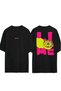Lime Design Printed Black Oversized t Shirt