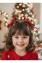 New Year's Themed Red and Green Colored Two-Piece Handmade Ribbon Buckle for Children and Adults - 5