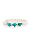 Relaxing, Calming, Energy Bracelet Real Pearl Turquoise Stone Bracelet Mkt.1.10001.1 - 2