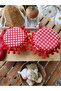 Red Gingham Canning Jar Lid Cover (6 Pieces) - 4
