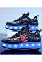 Kids Four Wheel Roller Shoes Rechargeable LED Flash Light Sneaker Skate Heelys Shoes - 3