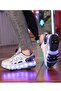 Kids Four Wheel Roller Shoes Rechargeable LED Flash Light Sneaker Skate Heelys Shoes - 4