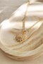 Gold Color Stainless Tarnish Free Zircon Stone Steel Sunflower Necklace - 3