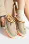 Valentine Suede Fur-Lined Colorful Sole Tazz Slippers - 6