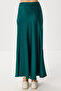 Long Satin Skirt Lgk0008 Emerald Green - 4