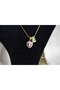Letter Steel Zircon Stone Heart Necklace - 3