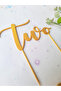 Gold 2 Year Old Birthday Cake Topper - Two Cake Lettering - Number 2 Cupcake Picks - Baby Birthday - 9