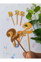 Gold 2 Year Old Birthday Cake Topper - Two Cake Lettering - Number 2 Cupcake Picks - Baby Birthday - 7