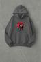 Cowboy Dog Horse Front Print Oversized Unisex Hooded Gray Sweatshirt