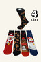 4 Pairs of Colorful Women's Christmas Socks – Fun Christmas Design Gift Set - 2