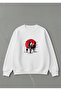 Black Oversized Sweatshirt Crew Neck Cowboy Dog Horse Print - 2