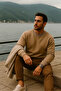 Men's Thick Crew Neck Casual Mink Sweater - 5