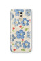 Huawei Mate 20 Lite Compatible Blue Oil Painting Flower Pattern Transparent Phone Case