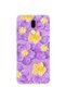 Huawei Mate 10 Lite Compatible Purple Yellow Floral Pattern Transparent Phone Case