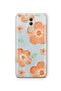 Huawei Mate 20 Lite Compatible Orange Flower Oil Painting Pattern Transparent Phone Case