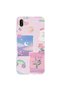 Huawei P20 Lite Compatible Pastel Floral Moon and Rainbow Pattern Transparent Phone Case