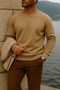Men's Thick Crew Neck Casual Mink Sweater - 3
