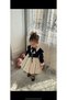 Black Velvet Tie Vest Detailed Princess Design Dress - 4