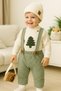 Quilted Salopet Turtleneck Corded Fabric Fabric Badi Hat with Embroidery Detail 3-Piece Winter Baby Boy Set