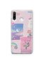 Huawei P30 Lite Compatible Pastel Floral Moon and Rainbow Pattern Transparent Phone Case