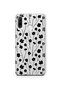 Huawei P30 Lite Compatible Black Floral Pattern Transparent Phone Case