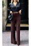 Wide Leg High Waist Full Lycra Crepe Fabric Relaxed Fit Trousers