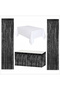 White Tablecloth, Black Table Skirt, 2 Black Backdrops