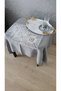 Set of 6 Coffee Side Stylish Presentation Napkins with Tulle Guipure - 6