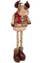 Christmas Ornament, Deer Man, Brown - Red Scarf, Extended Legs, 36X80-130 cm - 4