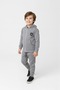 Boy's Zipper Closure Hooded Transitional Tracksuit Set M00765 Gray