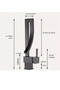 Matte Black Waterfall 360 Degree Swivel Square Basin Bathroom Sink Faucet - 6