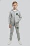 Unisex Children Printed Hooded Zippered Tracksuit Set