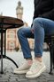Men's Cream Daily Lace-Up Suede Sports Shoes High Thick Sole Casual Stylish Comfortable Sneaker - 3