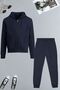 Unisex Children Printed Hooded Zippered Tracksuit Set - 5