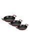 Cast Iron Burgundy 3-Piece Pan Set (16-20-24 cm) – Chef-Quality Flavor and Elegance in One-Burgundy - 3