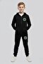 Unisex Children Printed Hooded Zippered Tracksuit Set