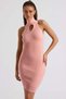 Women's Powder Sleeveless Knit Dress with Window Front Arm-26K136063 - 2