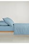 Line %100 Cotton Ranforce Akay Blue Yarn Dyed Duvet Cover Set Double Size - 200X220 cm - 4