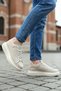 Men's Cream Daily Lace-Up Suede Sports Shoes High Thick Sole Casual Stylish Comfortable Sneaker - 5