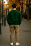 Men's Casual Basic Z. Green Loose Sweater - 5