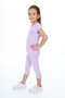 Girl's 2-Piece Set Printed Crew Neck T-Shirt & Elastic Waist Crop Leggings - 3