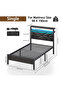 90cm wide LED Storage Bed Frame with Charging Station, Upholstered Headboard