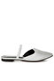 Women Glitter Faux Leather Flat Mules in Silver - 2