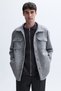 Men's Gray Regular Fit Multi-Pocket Shirt Jacket