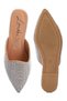 Women Rhinestones Embellished Mules in Black and Silver - 4
