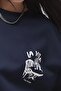 Unisex Oversize Sweatshirt Dolce Casa Printed Navy Blue – Crew Neck, 3 Thread Ribs - 4