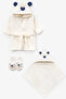 Cotton Baby Bathrobe Set with Cute Dog Figure 0-2 Years Old Boxed