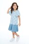 Girl's Printed Relax Fit Crew Neck Short Sleeve Dress - Color Block & - 2