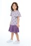 Girl's Printed Relax Fit Crew Neck Short Sleeve Dress - Color Block & - 3