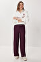 Wide Leg Crinkle Knitted Trousers Lci0057 Mürdüm